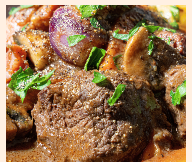 Bourguignon de bœuf *** - environ 1kg 