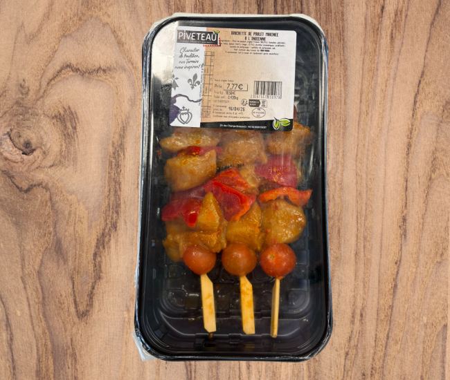Brochettes de poulet à l'indienne x3