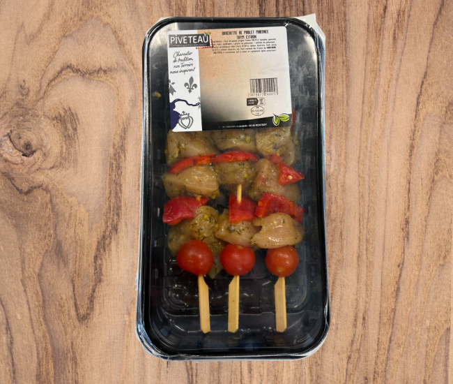 Brochettes de poulet thym citron x3