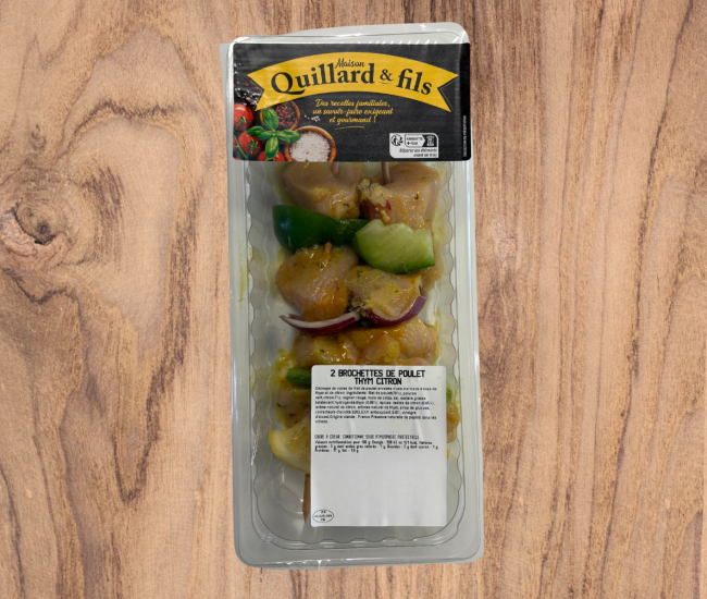 Brochettes de poulet thym/citron x2