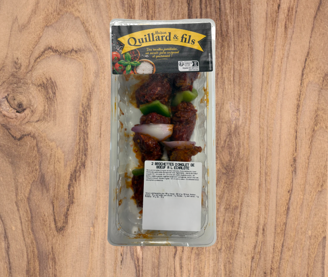 Brochettes d'onglet boeuf échalote x2