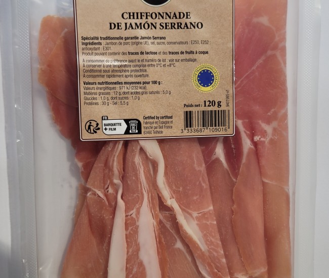 Chiffonnade de jambon serrano