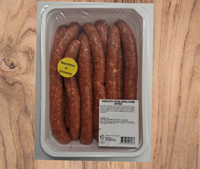 Chipolatas à la napolitaine et emmental x20
