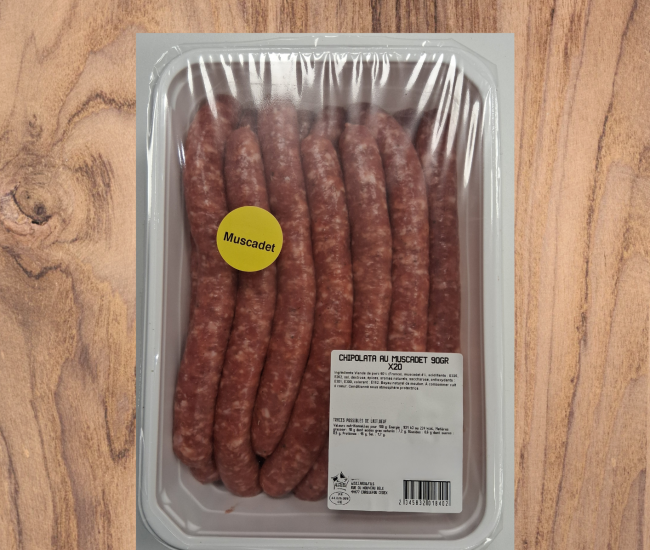 Chipolatas au muscadet 90g x 20