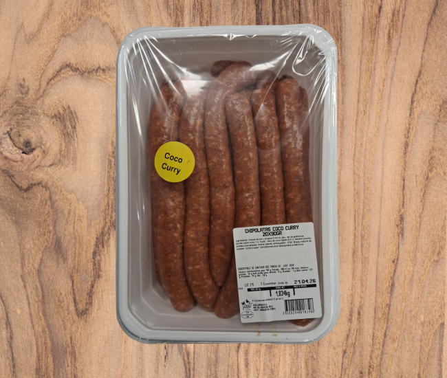 Chipolatas curry coco 90gx20
