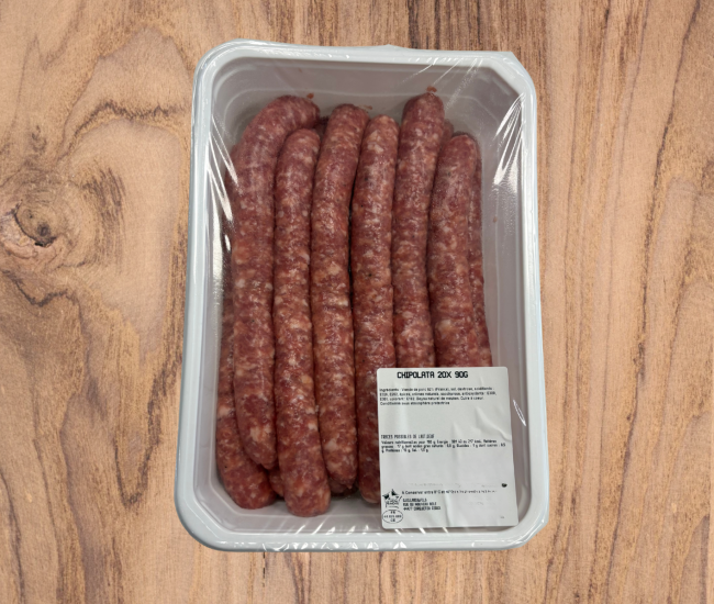 Chipolatas natures 90g x 20