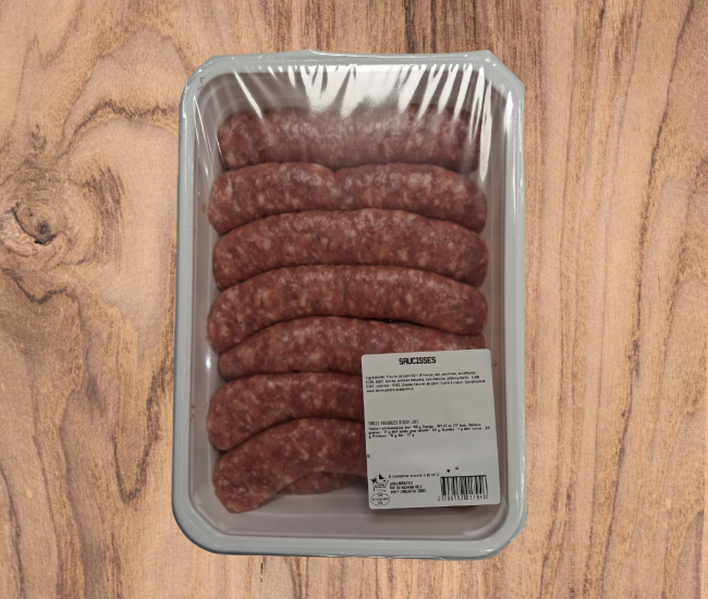 Grosses saucisses natures 125g x 14 