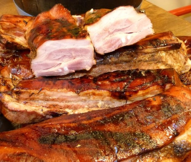 Lard rôti cuit 