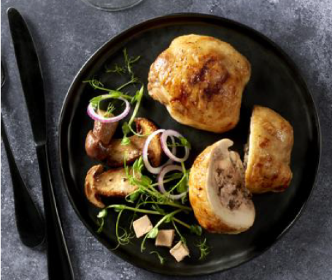 Moelleux Haut Cuisse Poulet Foie Gras Cepes x4