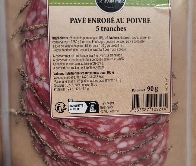 Pavé au poivre 5 tranches.