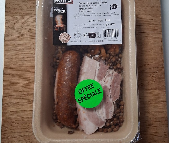 Petit salé aux lentilles - 1 part - 400 G