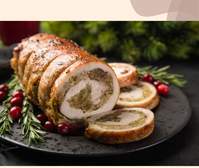 Rôti de chapon farci Forestier