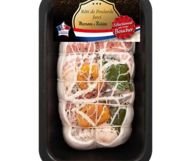 Rôti Filet Dinde Farci Marrons Raisins 