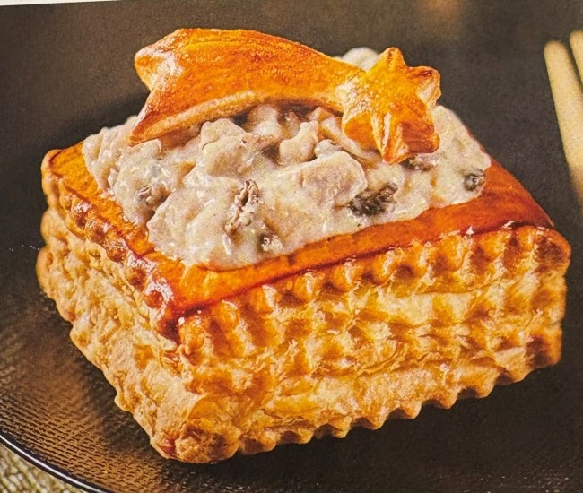 Vol au vent de chapon aux champignons de Paris et Morilles 